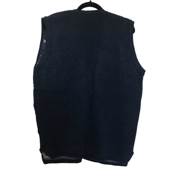 VINTAGE BRAND NEW Sweater Vest WOMEN'S 10 Blue Coastal Grandma Made in USA KNIT - Picture 2 of 10